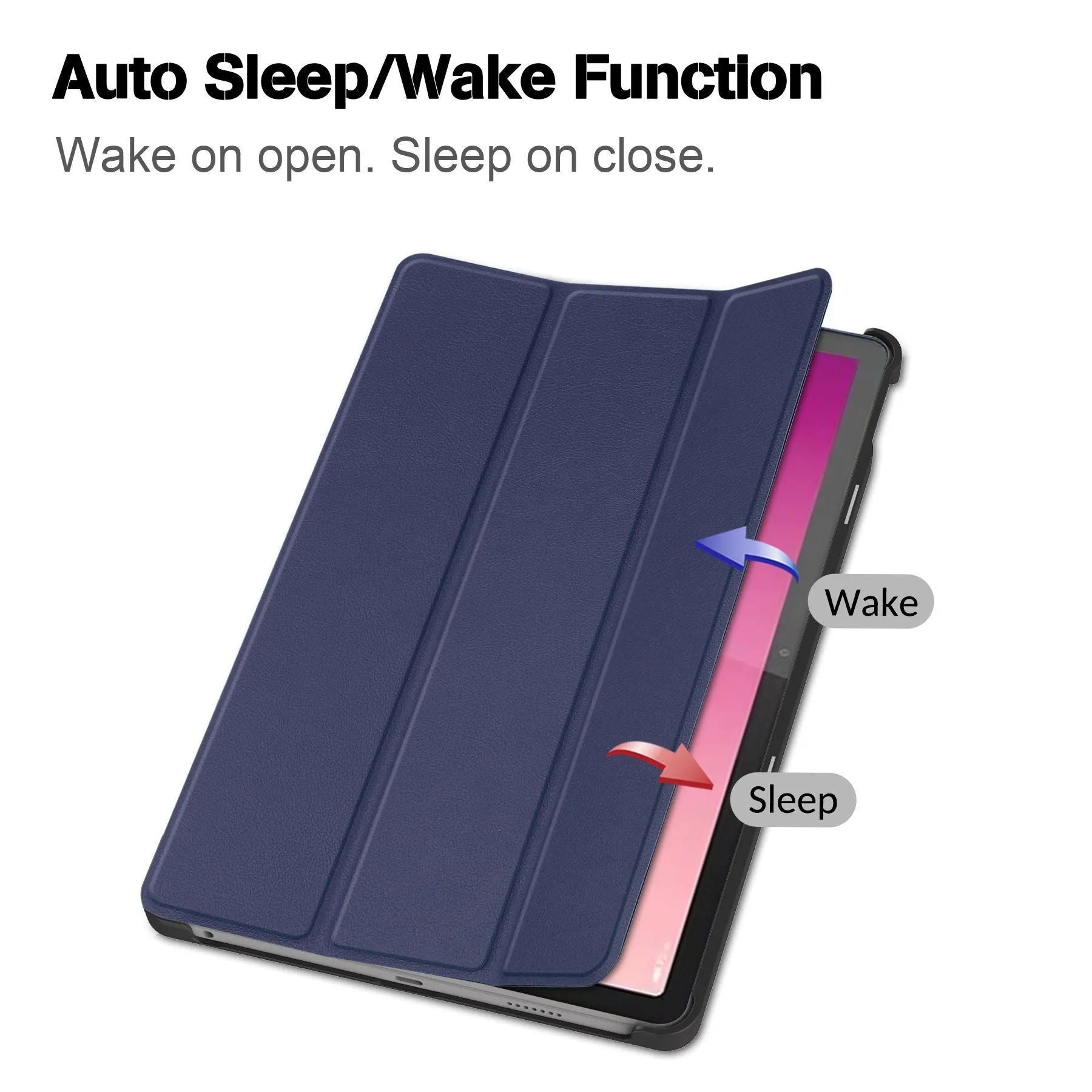 LenovoTab P12 plastic protective case in a decorative pattern, folded to show the integrated magnetic stand.