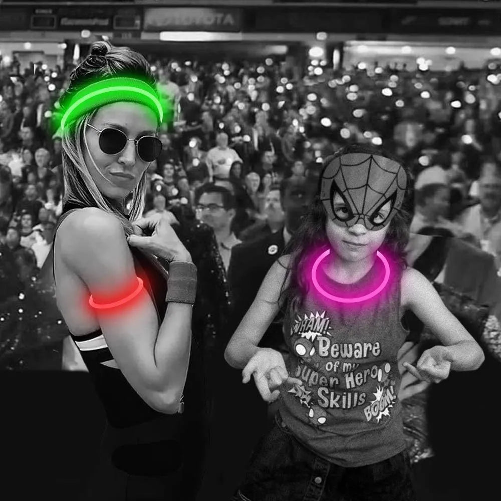 USB rechargeable LED dog collar glowing in dark with adjustable 70cm length