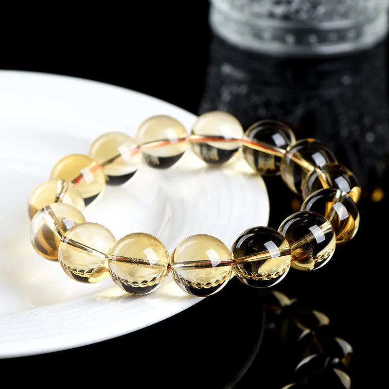 Natural citrine scattered beads bracelet showing polished stones in an original design
