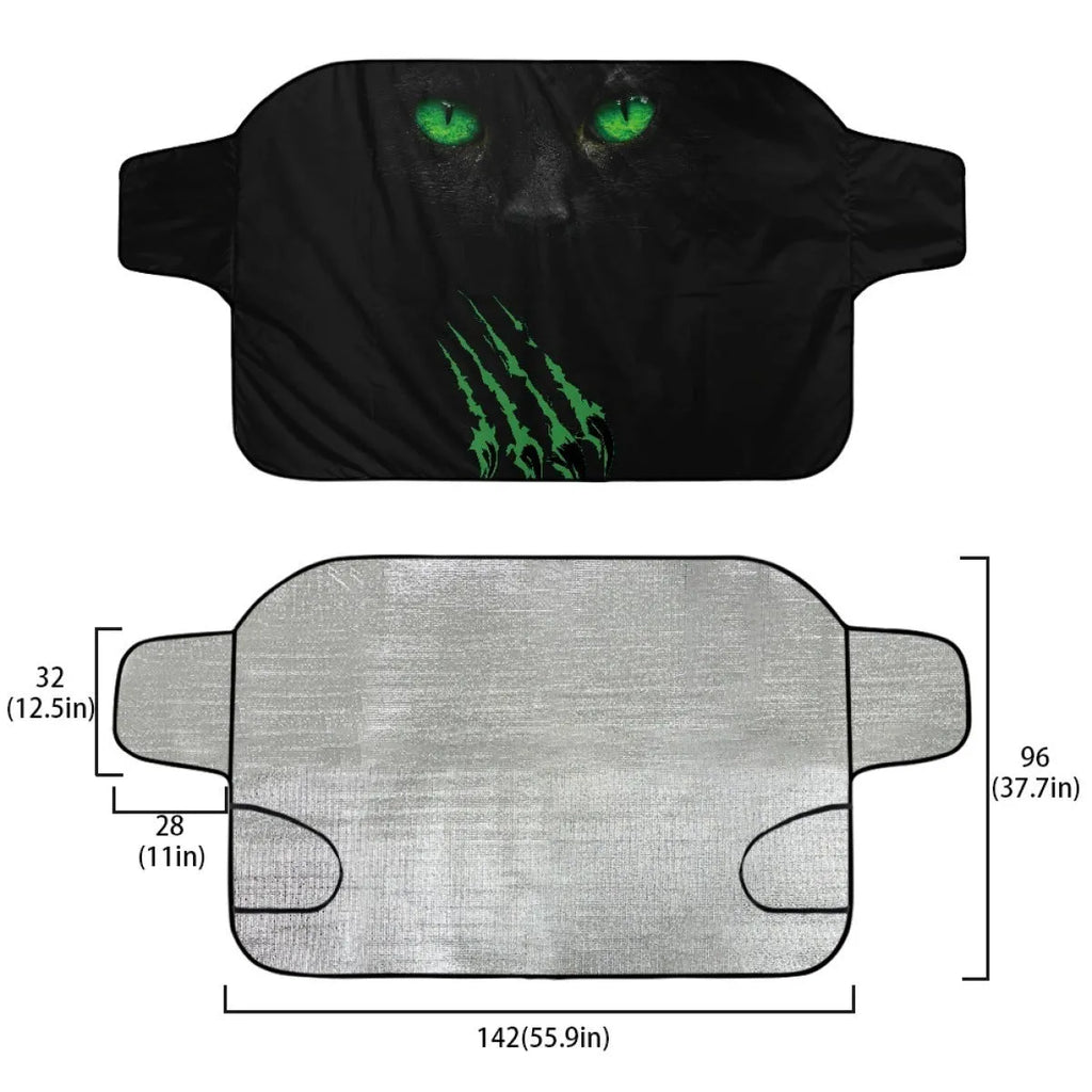 Car front snow protection cover with aluminium foil construction measuring 130 by 70 centimetres