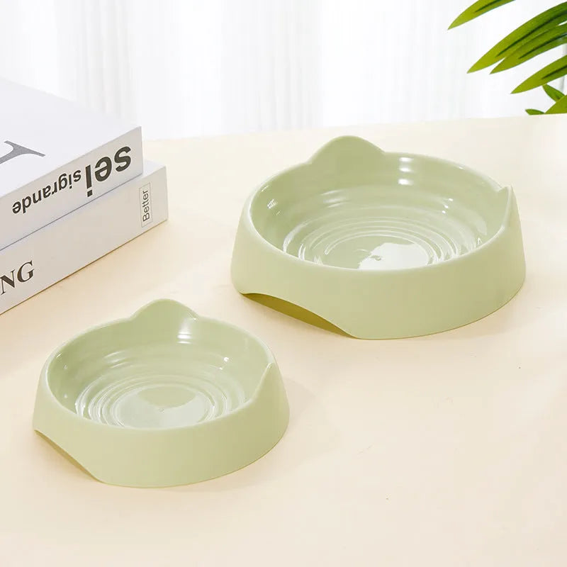 Blue ceramic dog slow feeder bowl with maze pattern for large breed dogs