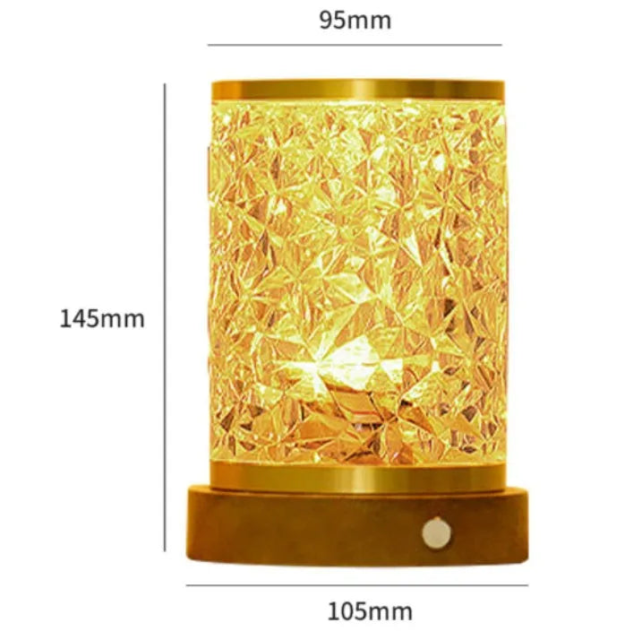 Rotating water ripple night light with solid wood base and USB charging cable