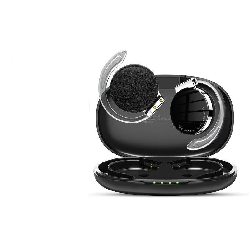 Black and white sports wireless Bluetooth earphones with bilateral stereo sound