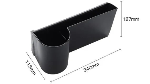 Plastic dashboard cup holder for left-hand drive Tesla Model 3 and Model Y cars.
