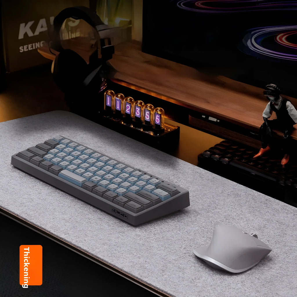 Oversize felt and cork desk mat mouse pad in multiple size options with minimalist design