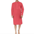 Men's cotton shirt robe with a front pocket, shown in one of nine available colours.