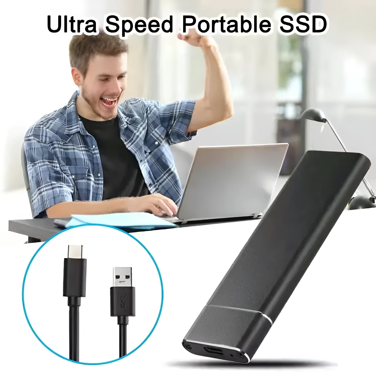 6TB SSD mobile hard disk with metal shell in multiple colour options