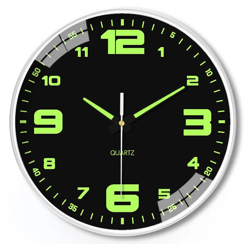 8 inch luminous wall clock with 20cm diameter and modern plastic construction