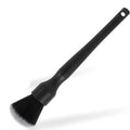 Black car detailing brush with super soft pig hair bristles for interior cleaning in two available sizes
