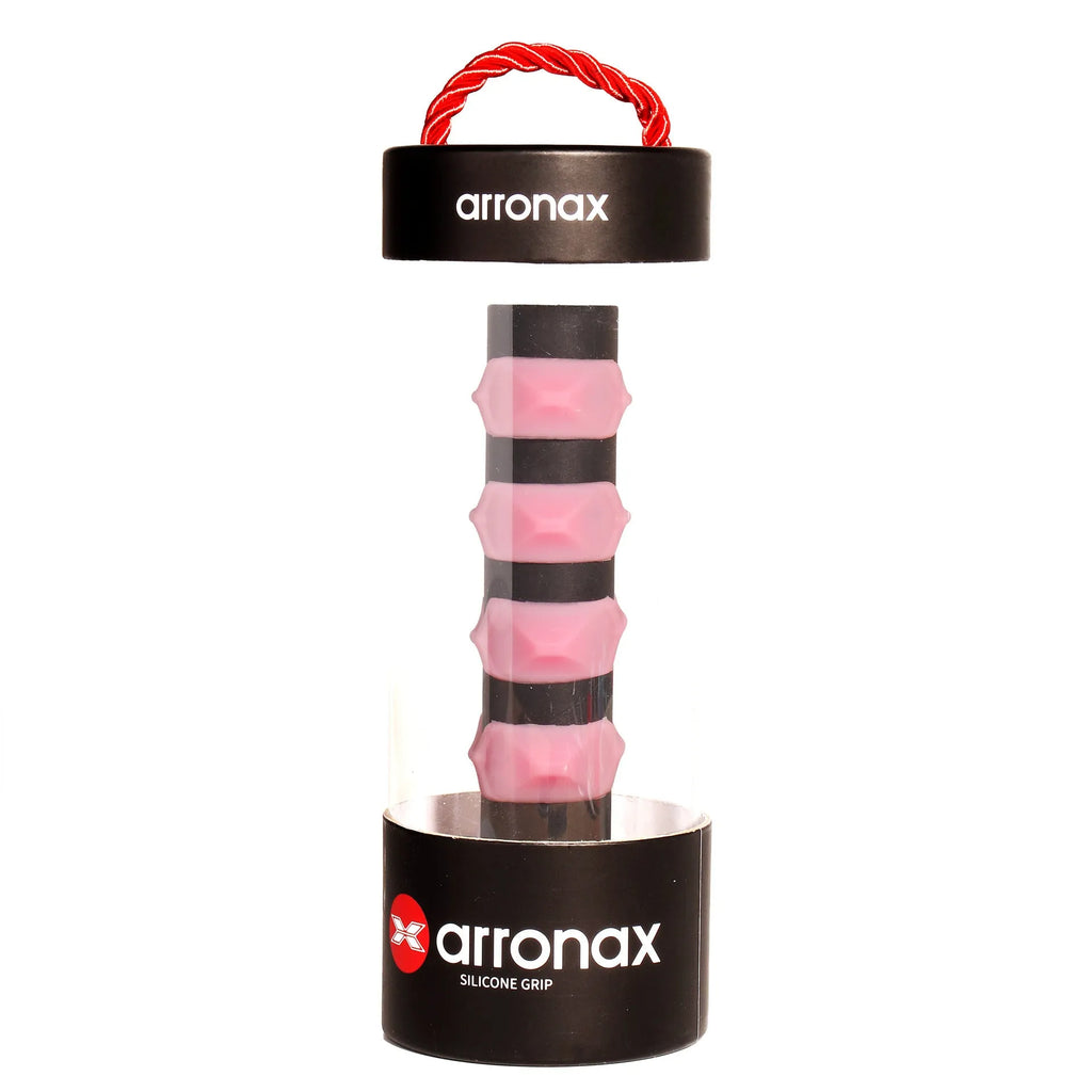 Silicone racket hand rubber buckle in multiple colours, shown with dimensions 17.6cm by 6.4cm.