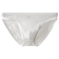 Men's low waist transparent lace underwear in black with quick-drying nylon fabric