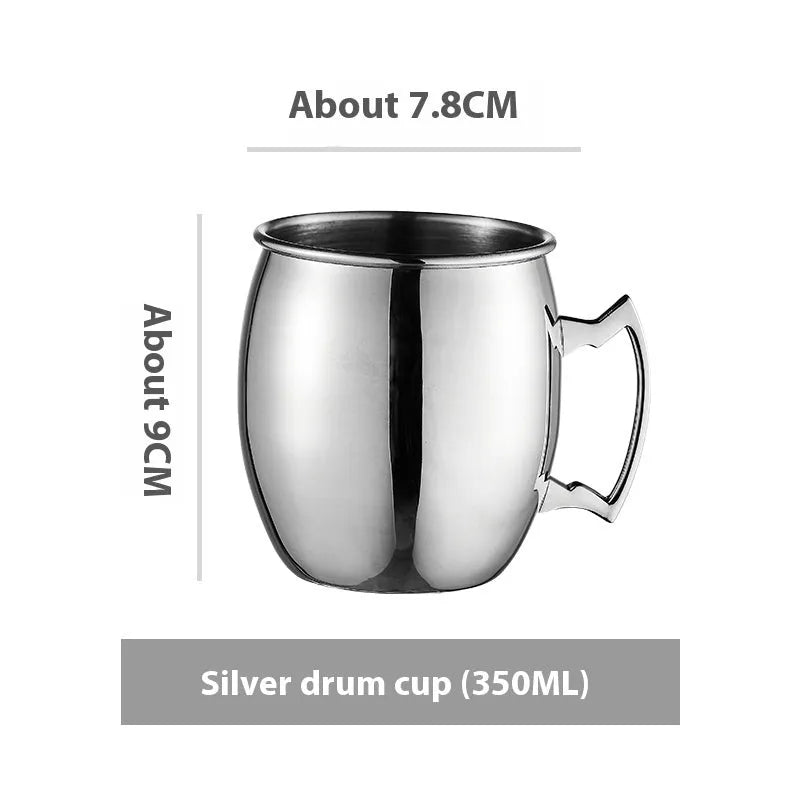 Stainless steel Moscow mule cup with copper plating in metallic finish