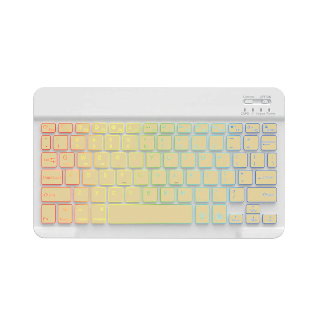 10-inch Bluetooth backlit keyboard with colourful LED lighting for tablet typing