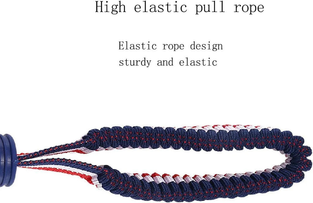 Blue dog ball with rope toy for small dogs on a white background.