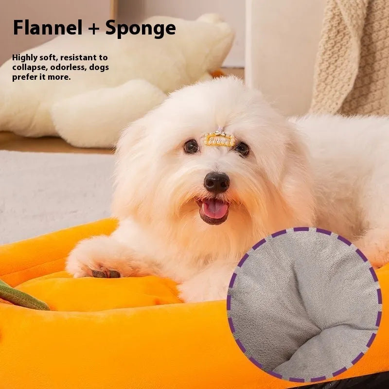 Washable cloth dog mat in brown colour showing rectangular shape suitable for doghouses