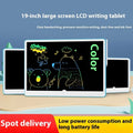 19-inch LCD charging drawing board for children in blue and white colour scheme.