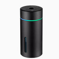 Black portable aluminium car humidifier and essential oil diffuser with USB cable