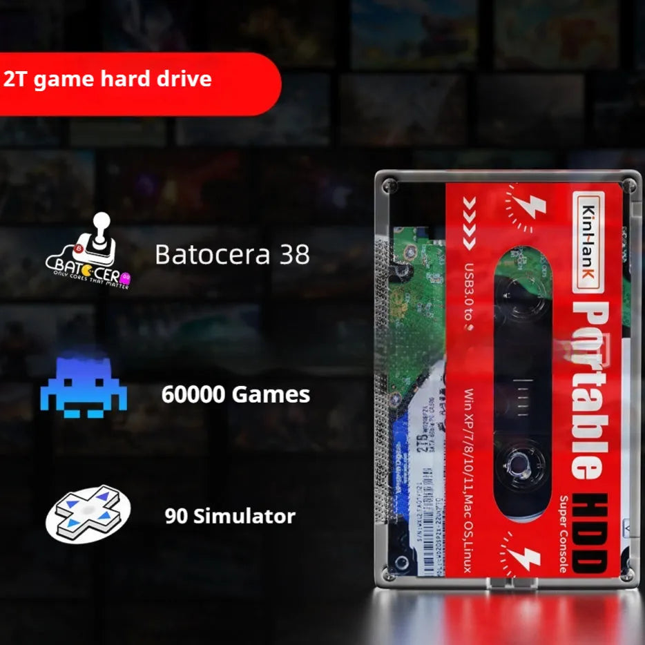 External mechanical hard disk for mobile gaming with compact design and bundled controller options