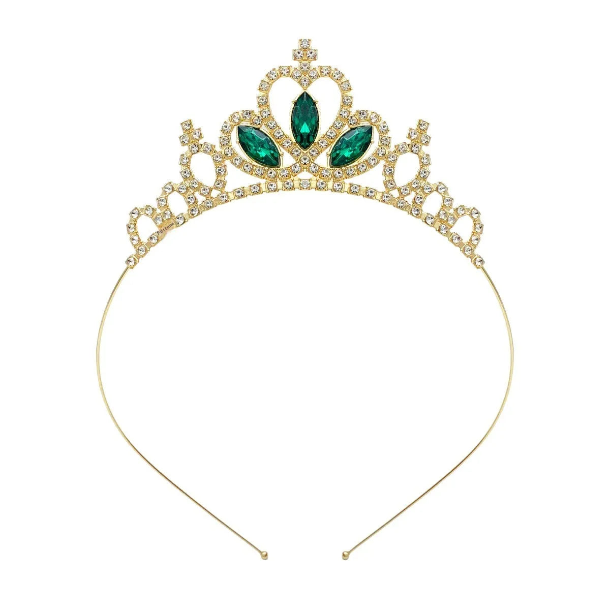 Girl's alloy princess crown with electroplated finish and crystal diamond decorations