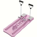 Blue portable supine exercise board with wheels for abs workouts at home