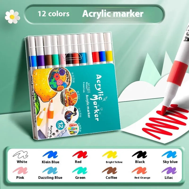 True Colour acrylic marker pen sets in multicolour box, available in packs of 12, 24, 36, 48, 60, or 80 colours for students.