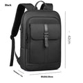 Black Oxford cloth lightweight backpack with sewing line detailing