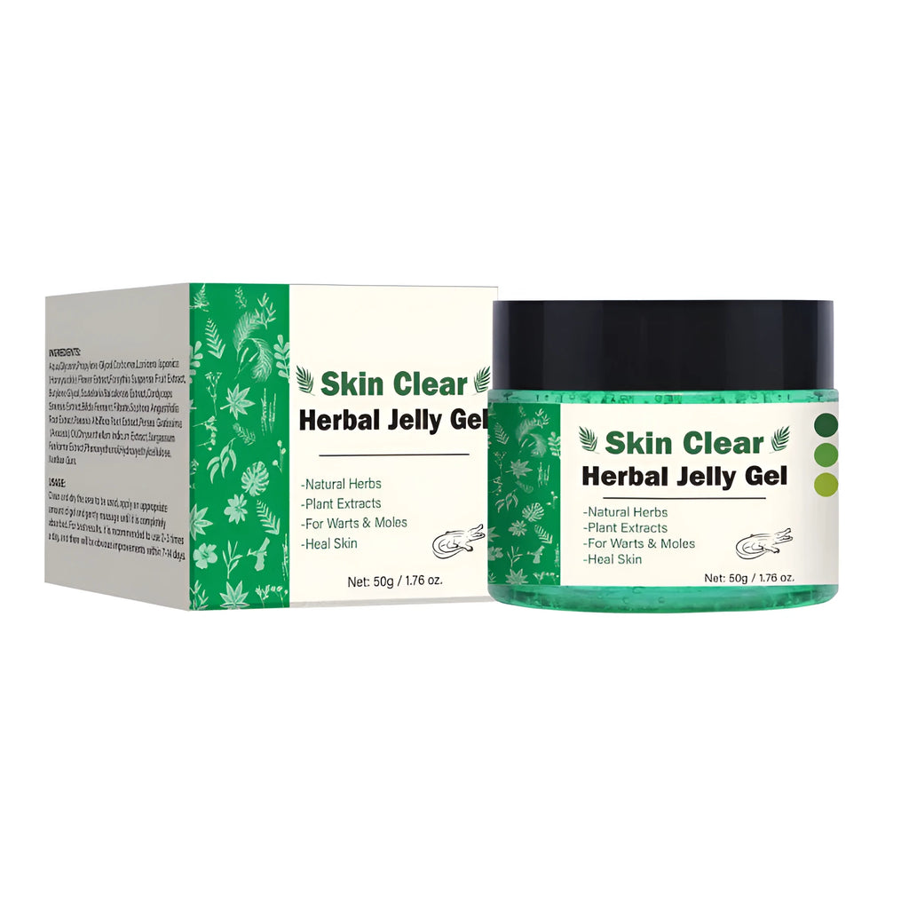 50g tube of clear, transparent herbal gel for skincare.