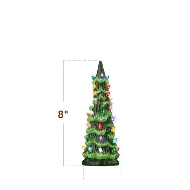 European style Christmas tree decoration lamp in resin construction showing colour light option