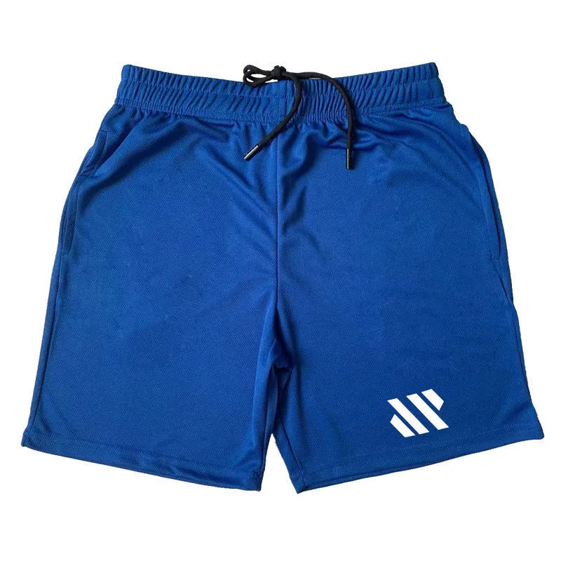 Man's loose-fit metal silk polyester sports shorts in army green colour for summer running.