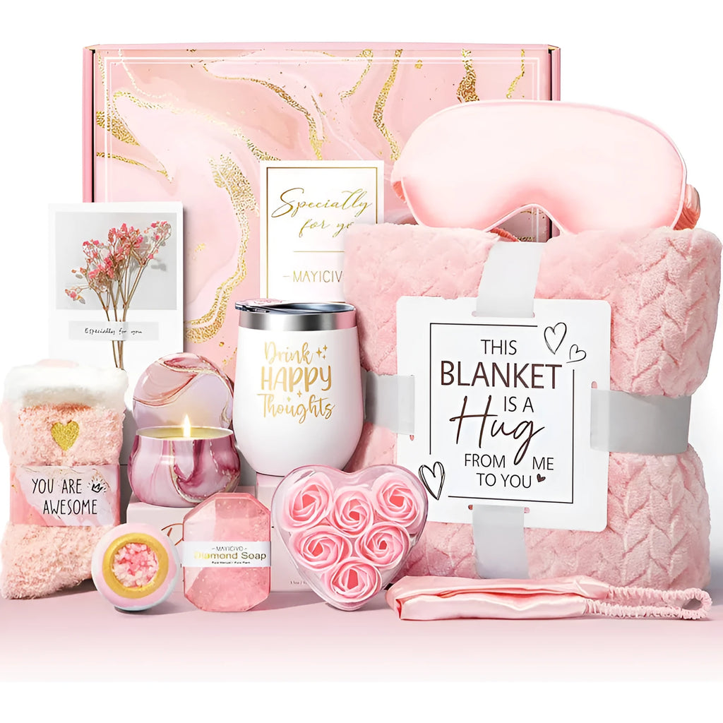 Modern simple style aromatherapy candle soap bath gift set with plastic packaging.