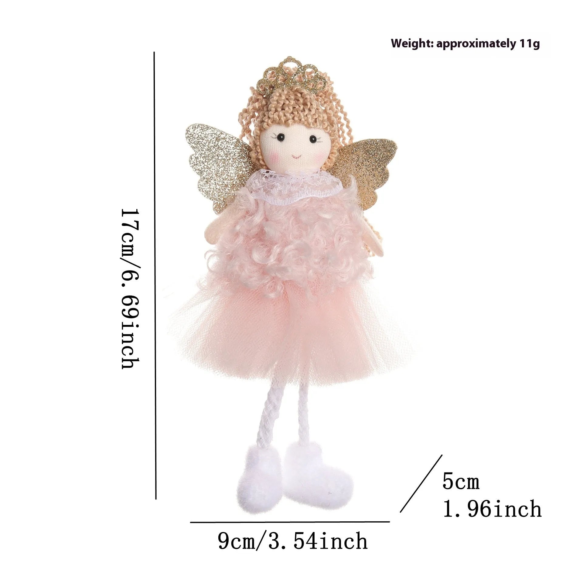 Christmas angel girl pendant high ponytail hair accessory in cloth fabric with cartoon styling