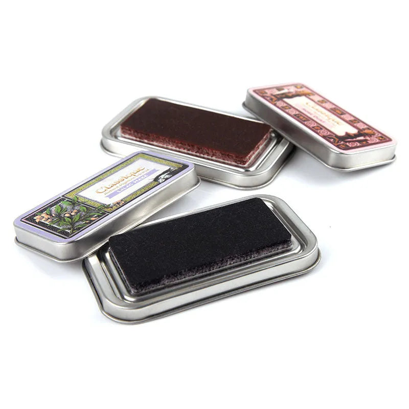 Rectangular oily stamp pad ink measuring 0.3x5.7x1.7cm in five colour options for DIY rubber stamps