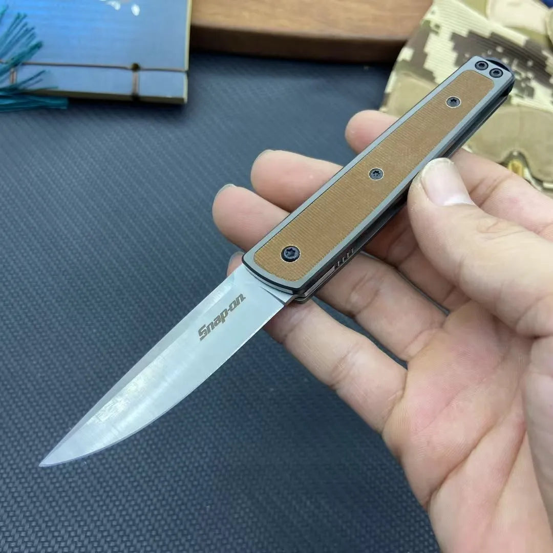 CRKT 7190 folding fruit knife in black with measurements showing 17cm total length