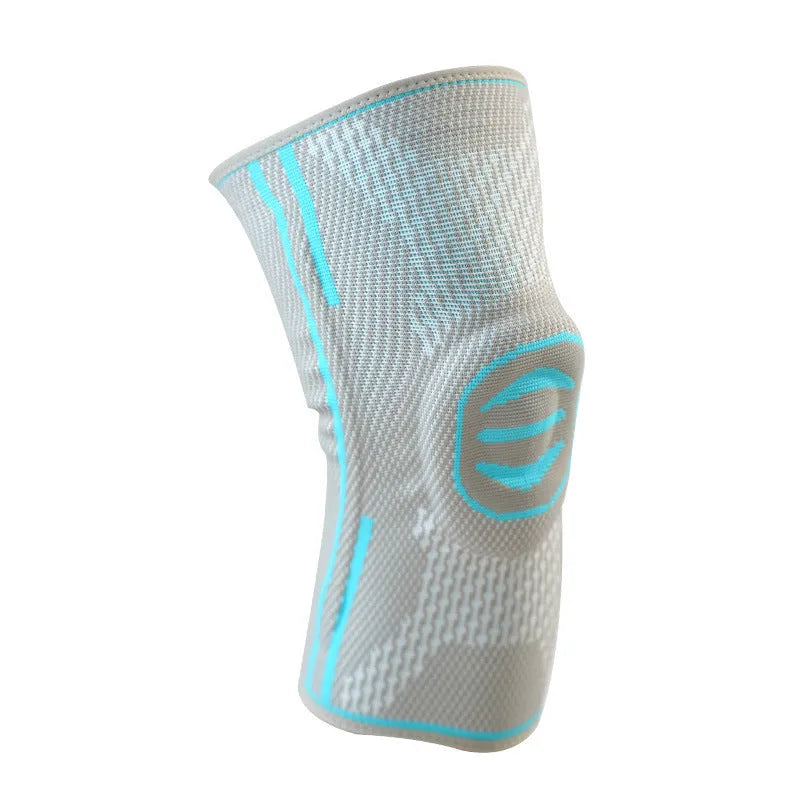 Cotton mountaineering knee pad in blue colour showing sports protection design