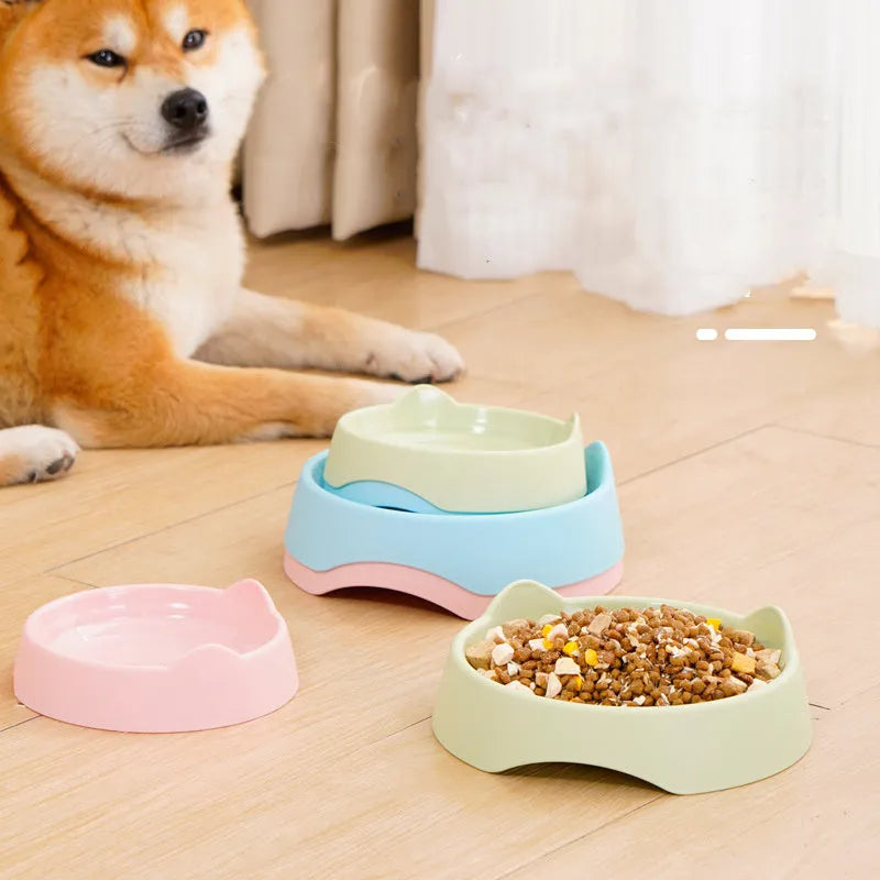 Blue ceramic dog slow feeder bowl with maze pattern for large breed dogs