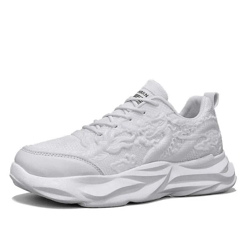 Dragon-themed casual sneakers with microfibre upper and rubber sole in Chinese Dragon design