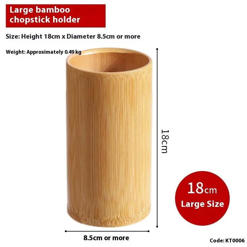 Creative bamboo chopsticks holder for portable household utensil storage.