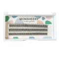 Black V-shaped fairy fishtail false eyelashes with thick segments on a clear background.