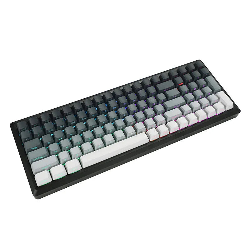 Dual colour gradient PBT dip dyed positive engraved transparent OEM keycaps for mechanical keyboards