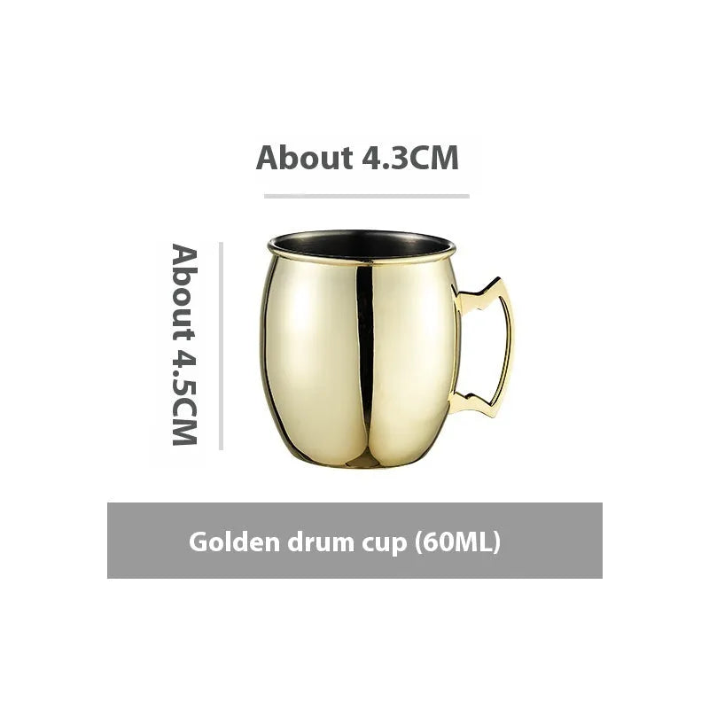 Stainless steel Moscow mule cup with copper plating in metallic finish