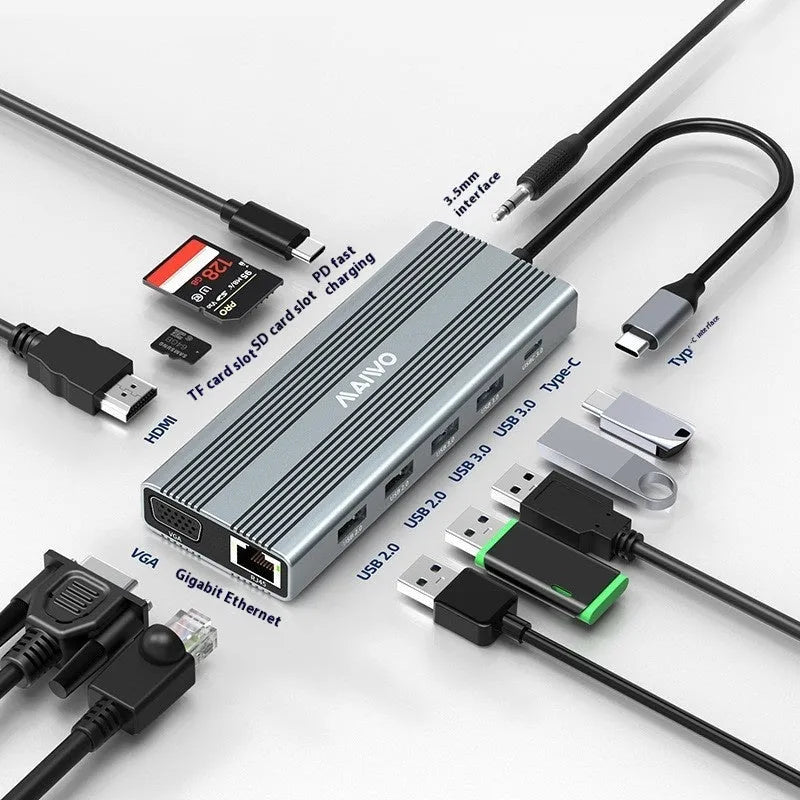 Steam Deck six-port docking station with aluminium alloy shell and Type-C cable