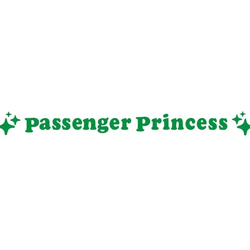 12.5 cm circular Passenger Princess decorative sticker for car rearview mirrors in reflective colours.