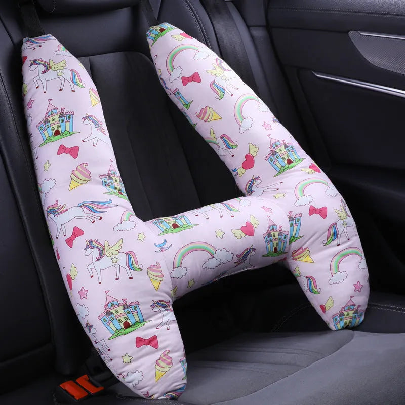 Car headrest neck pillow 55x70cm with printed pattern and pearl cotton filling
