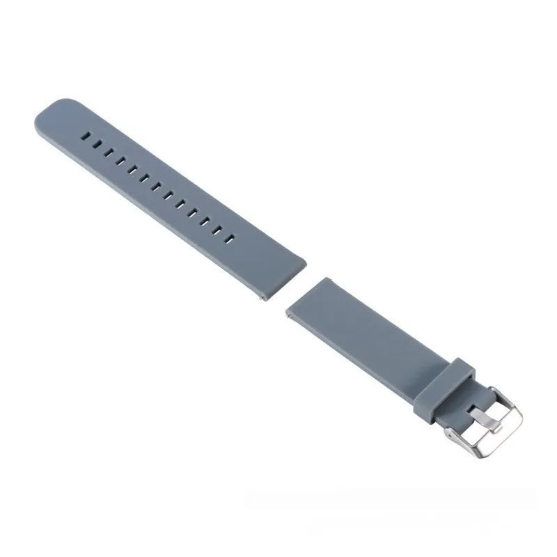 Solid colour silicone replacement strap for Garmin Forerunner 245 watch on a grey background.