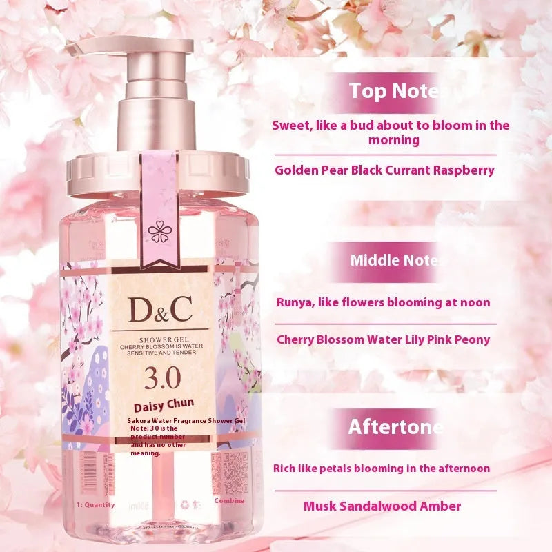 Sakura shampoo conditioner and shower gel wash nursing set with three 500ml bottles