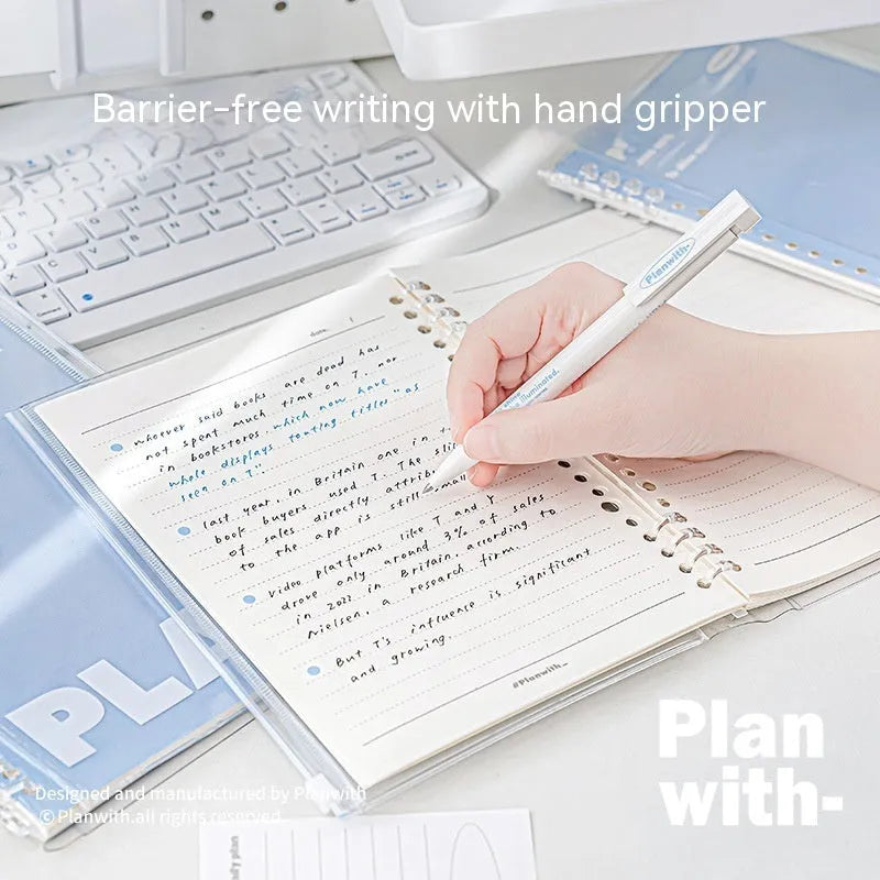 A5 PVC loose spiral notebook can store in blue or white colour with 148x210mm dimensions