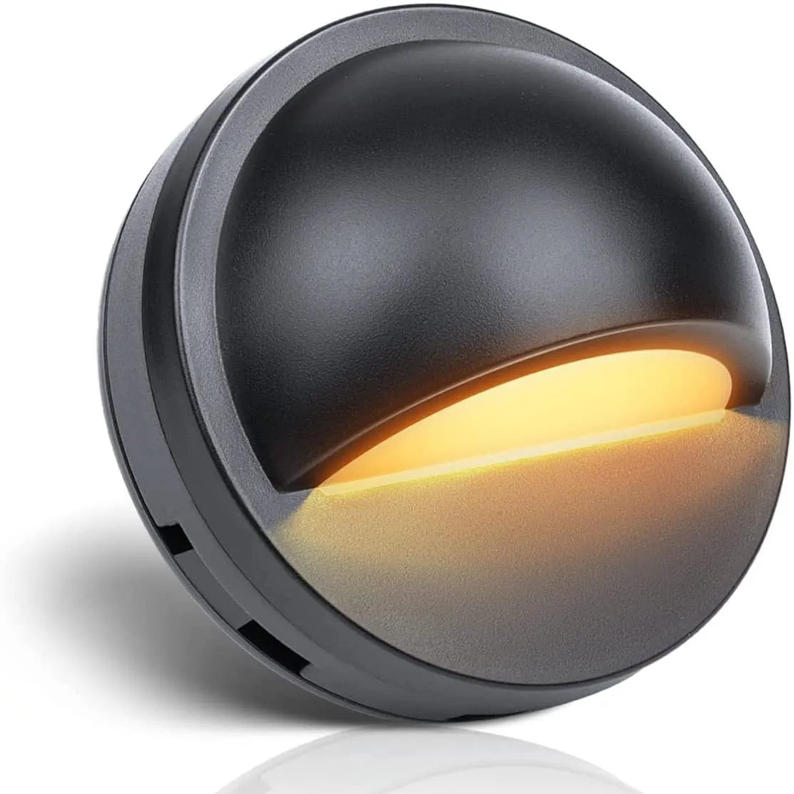 Platinum-coloured outdoor step light with compact 96x55mm dimensions for garden path illumination