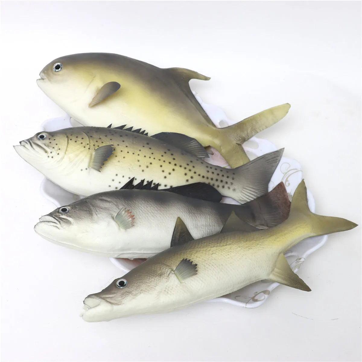 PU simulated fish ornament models including yellow-fin tuna and small tuna for aquarium decoration