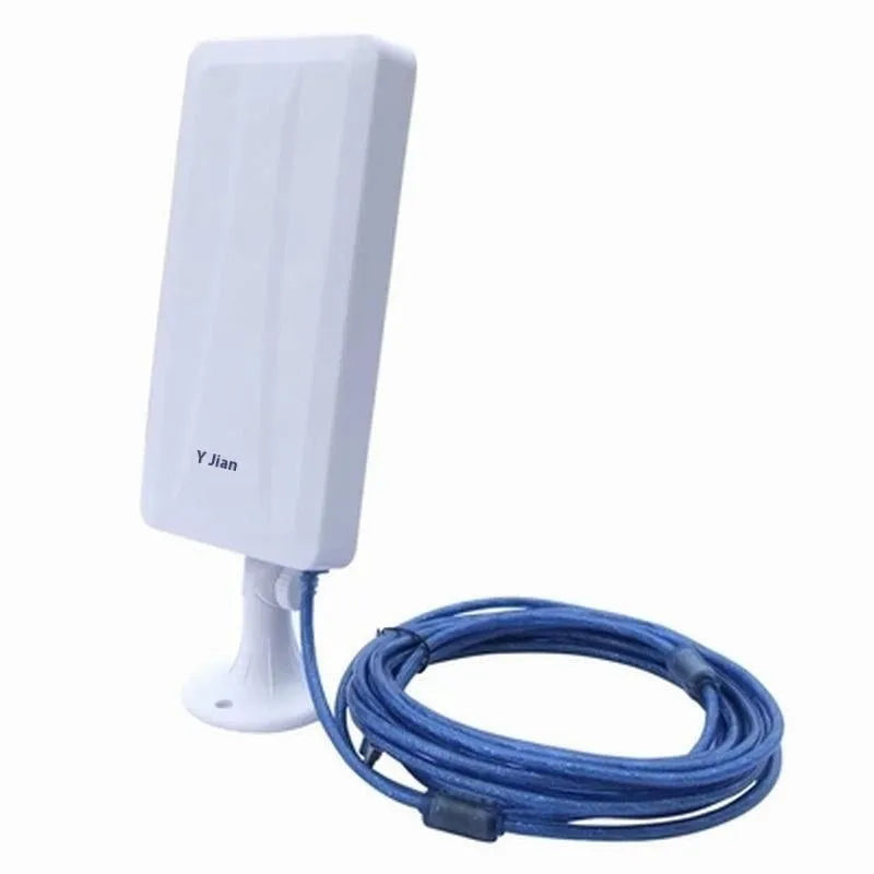 White USB wireless network card with high-power transmission for extended Wi-Fi coverage