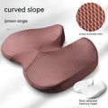 Curved bevel seat cushion in beige colour with memory foam for tailbone and driving support